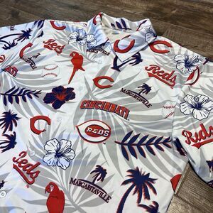 2025 Cincinnati Reds Shirt Men's XL Margaritaville Button Up Short Sleeve PNC